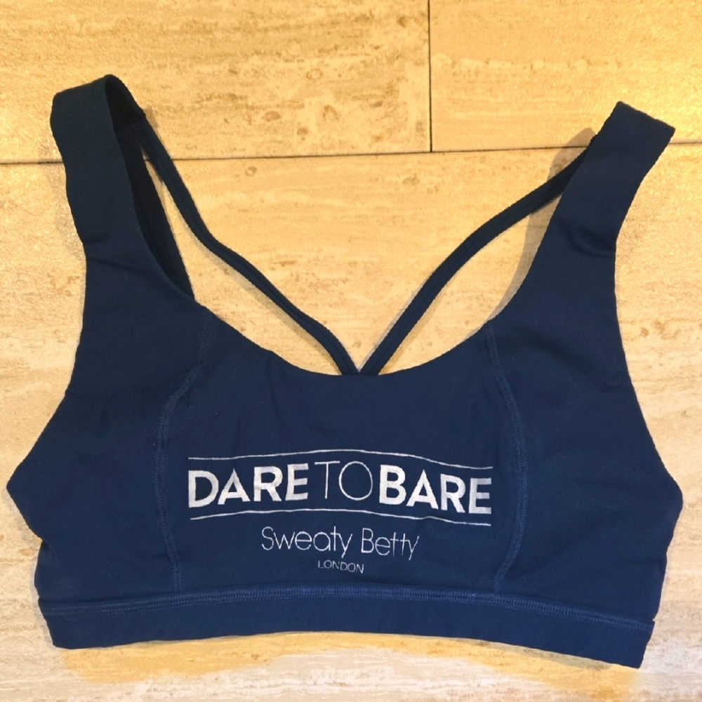 Sweaty Betty London Stylish Blue "Dare To Bare" Sports Bra